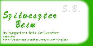 szilveszter beim business card